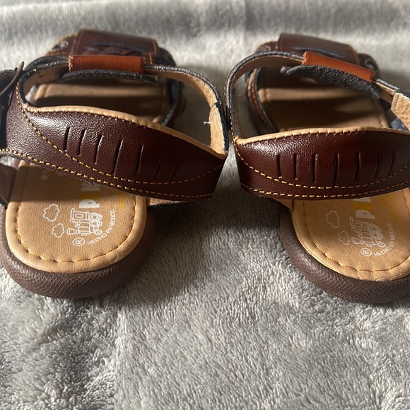 Toddler Sandal Huarache Boy Peke Kids 506 Brown Leather - Picture 3 of 7